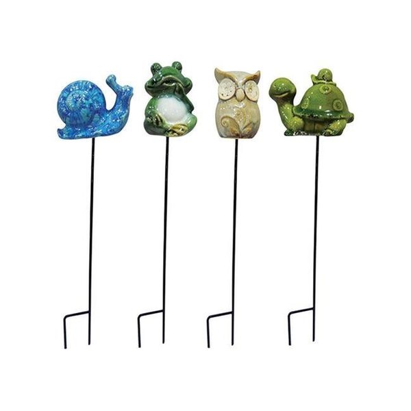 Alpine Corp ACE Trading pine Quanzhou Keyan KLL112ABB 15 in. Ceramic Animal Garden Stake   - pack of 12 8467615